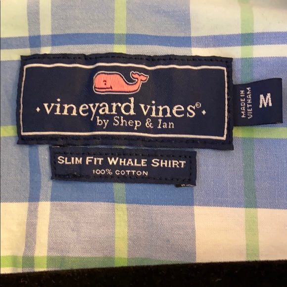 Vineyard Vines slim fit whale shirt EUC Blue Green - Picture 3 of 3